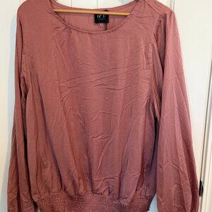 No 11 Long Sleeve drapey shirt in Dusty Rose